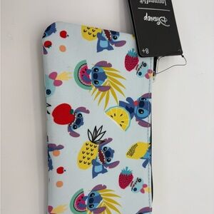 Loungefly Light Blue Stitch Fruit Print Cosmetic Bag